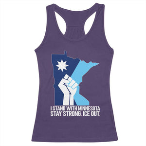 I Stand With Minnesota Racerback Tank Top Minnesota Flag Anti ICE Immigration Protest Resist TS14 Purple Print Your Wear