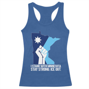 I Stand With Minnesota Racerback Tank Top Minnesota Flag Anti ICE Immigration Protest Resist TS14 Royal Blue Print Your Wear