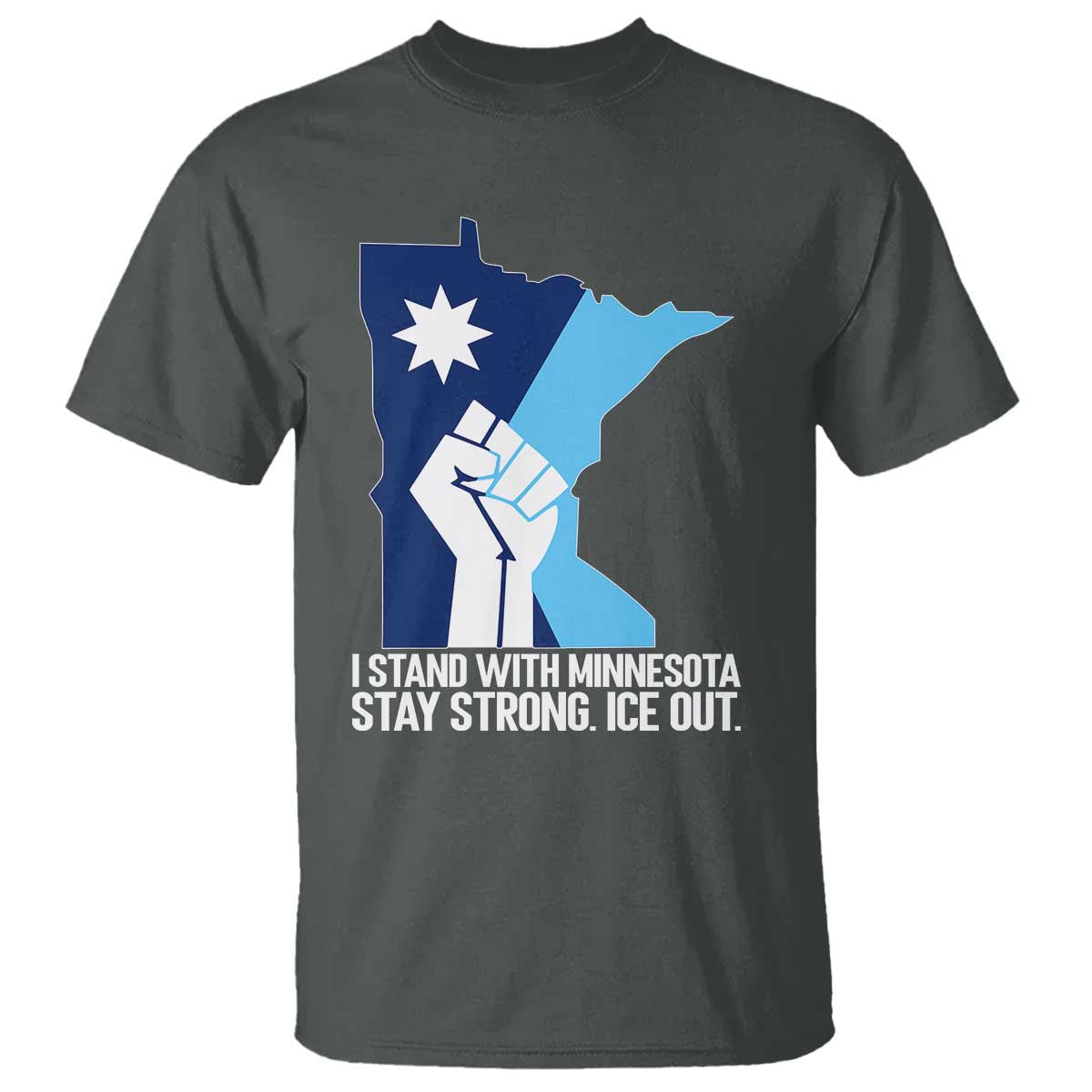 I Stand With Minnesota T Shirt Minnesota Flag Anti ICE Immigration Protest Resist TS14 Dark Heather Print Your Wear