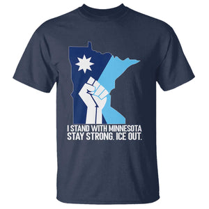 I Stand With Minnesota T Shirt Minnesota Flag Anti ICE Immigration Protest Resist TS14 Navy Print Your Wear