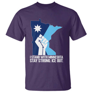 I Stand With Minnesota T Shirt Minnesota Flag Anti ICE Immigration Protest Resist TS14 Purple Print Your Wear