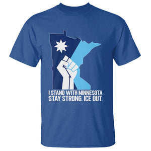 I Stand With Minnesota T Shirt Minnesota Flag Anti ICE Immigration Protest Resist TS14 Royal Blue Print Your Wear