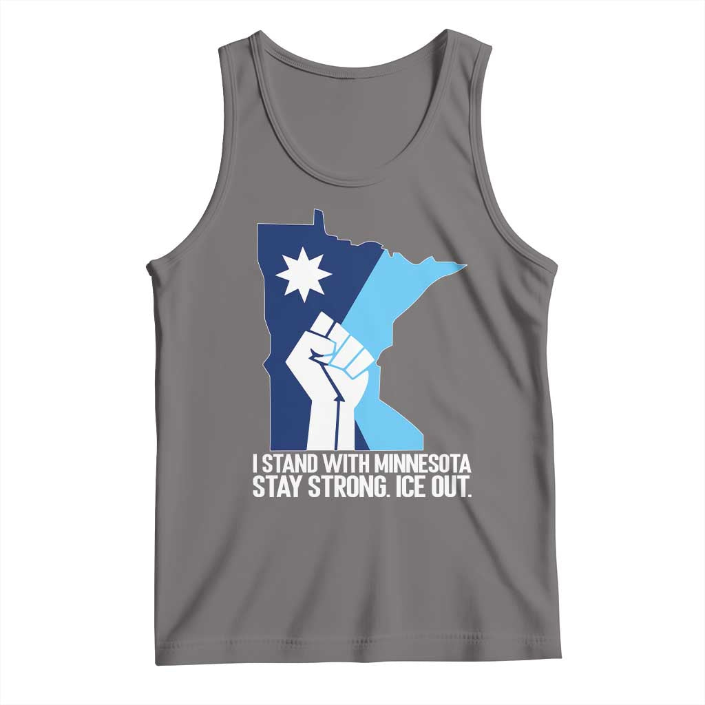 I Stand With Minnesota Tank Top Minnesota Flag Anti ICE Immigration Protest Resist TS14 Deep Heather Print Your Wear