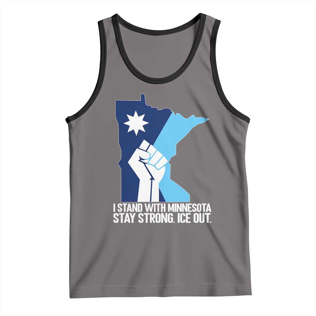 I Stand With Minnesota Tank Top Minnesota Flag Anti ICE Immigration Protest Resist TS14 Deep Heather Black Print Your Wear