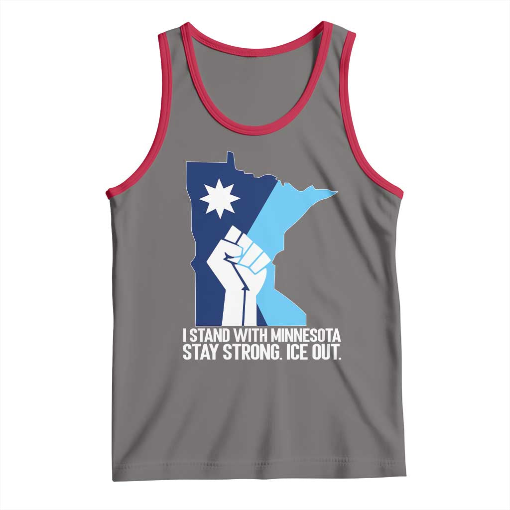 I Stand With Minnesota Tank Top Minnesota Flag Anti ICE Immigration Protest Resist TS14 Deep Heather Red Print Your Wear