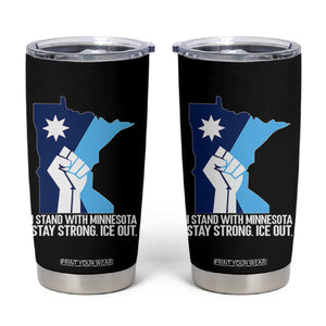 I Stand With Minnesota Tumbler Cup Minnesota Flag Anti ICE Immigration Protest Resist TS14 Black Print Your Wear