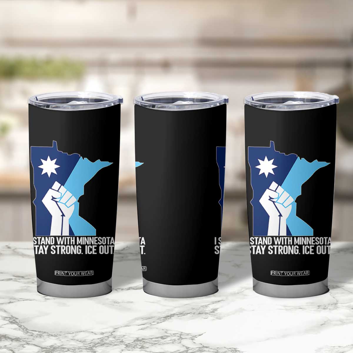 I Stand With Minnesota Tumbler Cup Minnesota Flag Anti ICE Immigration Protest Resist TS14 Print Your Wear