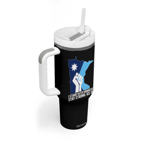I Stand With Minnesota Tumbler With Handle Minnesota Flag Anti ICE Immigration Protest Resist TS14 Print Your Wear