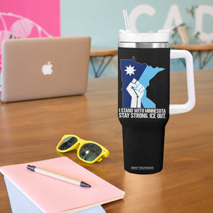 I Stand With Minnesota Tumbler With Handle Minnesota Flag Anti ICE Immigration Protest Resist TS14 Print Your Wear