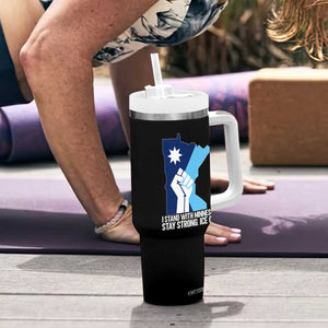 I Stand With Minnesota Tumbler With Handle Minnesota Flag Anti ICE Immigration Protest Resist TS14 Print Your Wear
