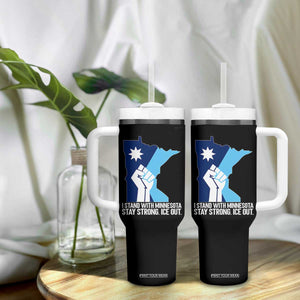 I Stand With Minnesota Tumbler With Handle Minnesota Flag Anti ICE Immigration Protest Resist TS14 Print Your Wear