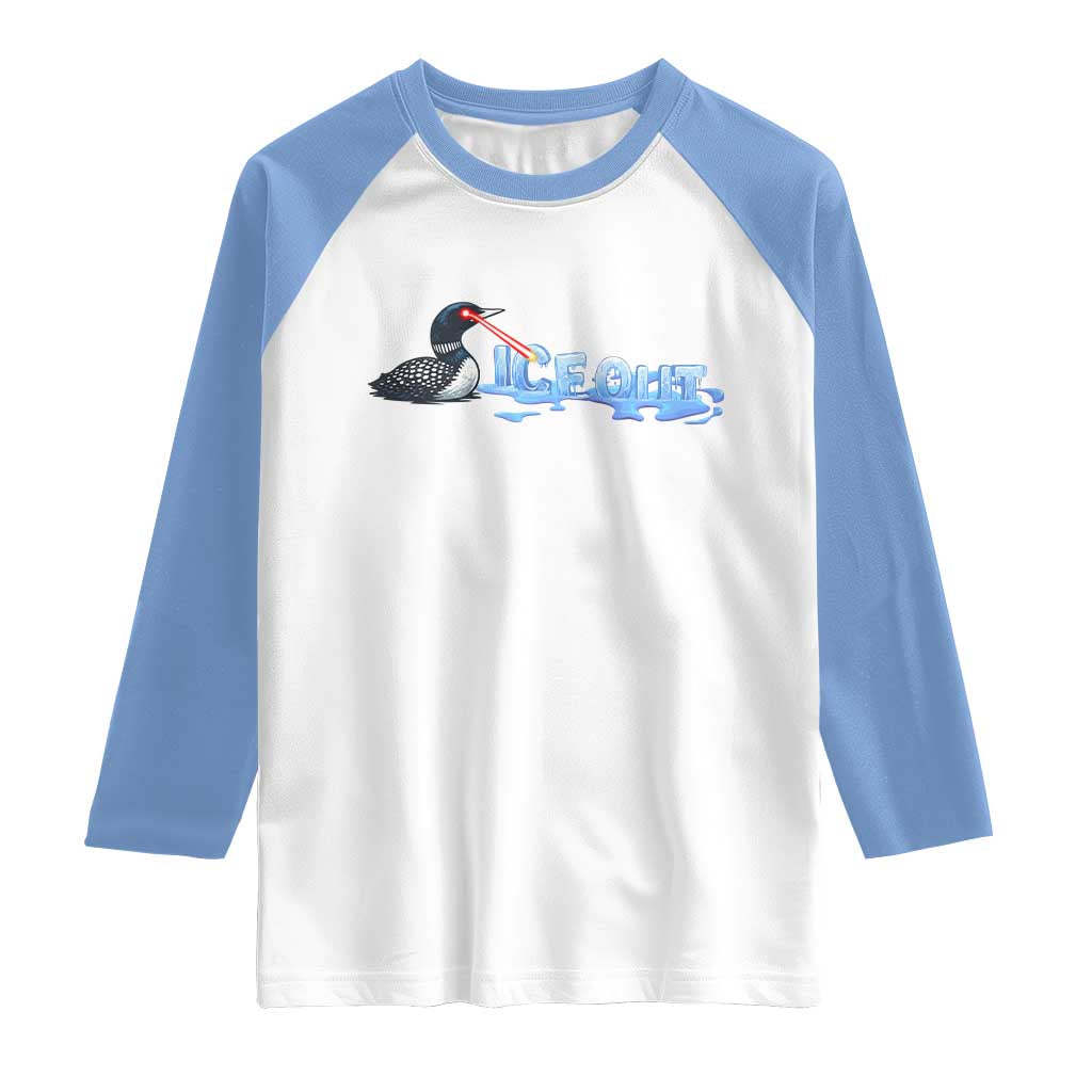 Ice Out Raglan Shirt Minnesota Resist Anti ICE Immigration Protest TS14 White Carolina Blue Print Your Wear