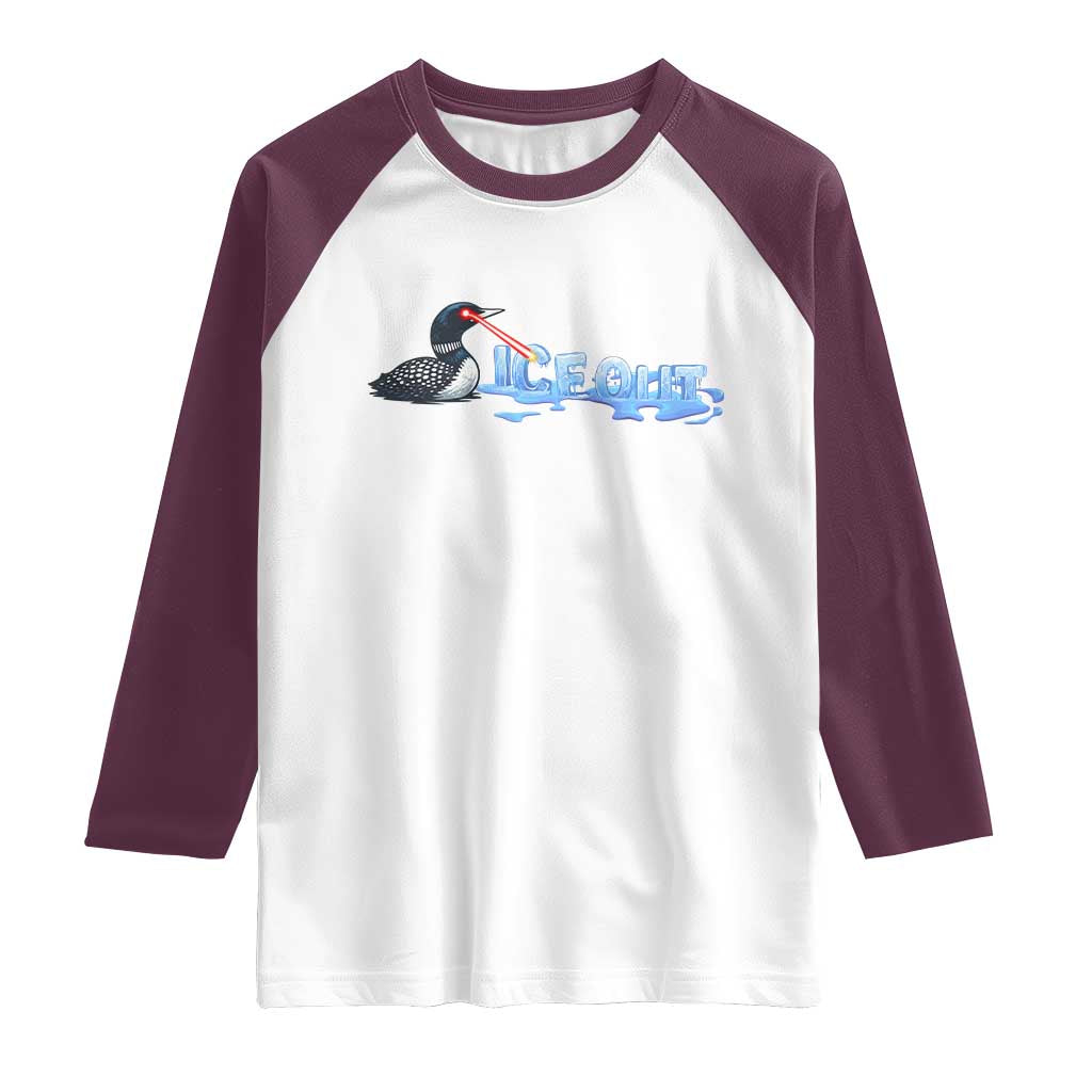 Ice Out Raglan Shirt Minnesota Resist Anti ICE Immigration Protest TS14 White Maroon Print Your Wear