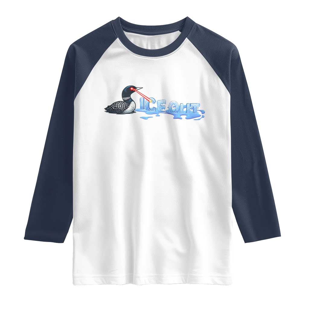 Ice Out Raglan Shirt Minnesota Resist Anti ICE Immigration Protest TS14 White Navy Print Your Wear