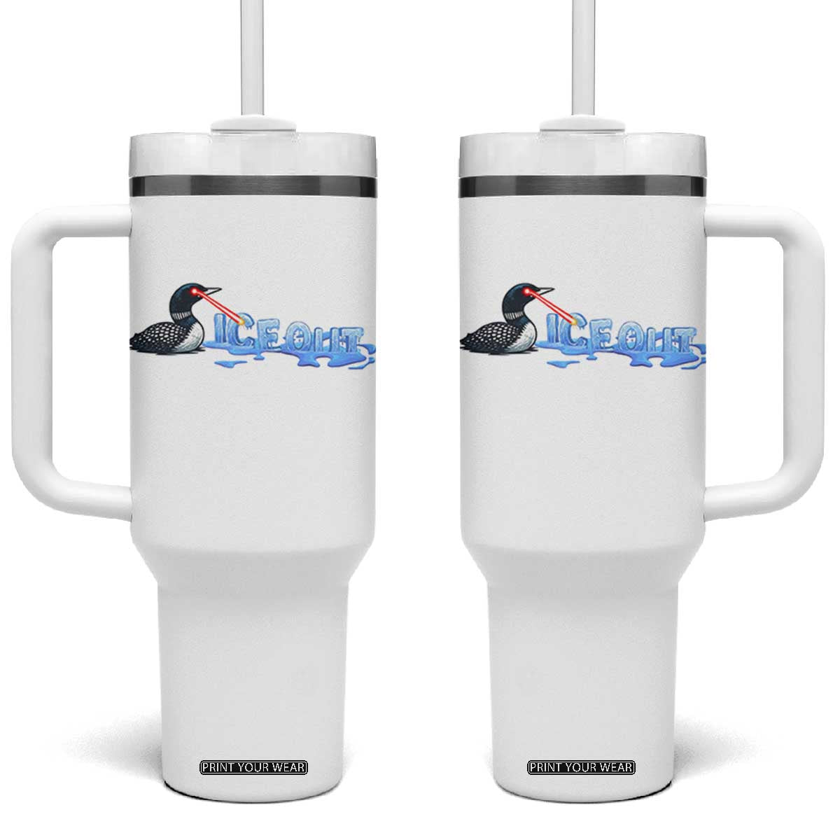 Ice Out Tumbler With Handle Minnesota Resist Anti ICE Immigration Protest TS14 One Size: 40 oz White Print Your Wear