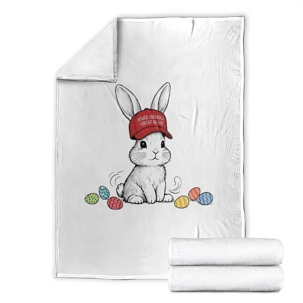 Funny Easter Bunny Wearing Hat American Throw Blanket TS14 White Print Your Wear