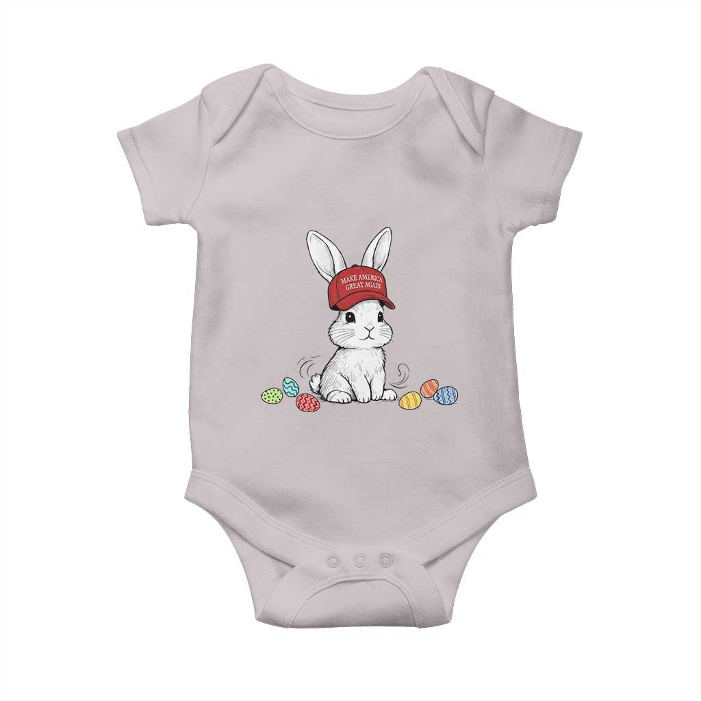 Funny Easter Bunny Wearing Hat American Baby Onesie TS14 Ice Gray Print Your Wear