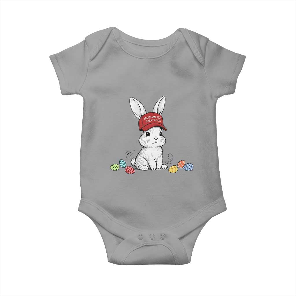 Funny Easter Bunny Wearing Hat American Baby Onesie TS14 Sport Gray Print Your Wear