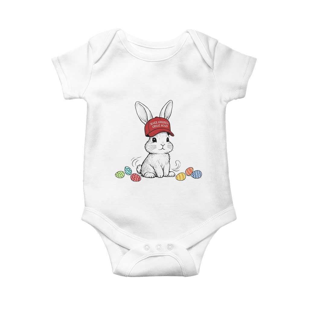 Funny Easter Bunny Wearing Hat American Baby Onesie TS14 White Print Your Wear