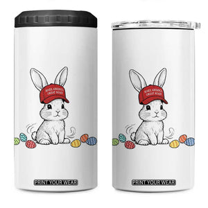 Funny Easter Bunny Wearing Hat American 4 in 1 Can Cooler Tumbler TS14 One Size: 16 oz White Print Your Wear