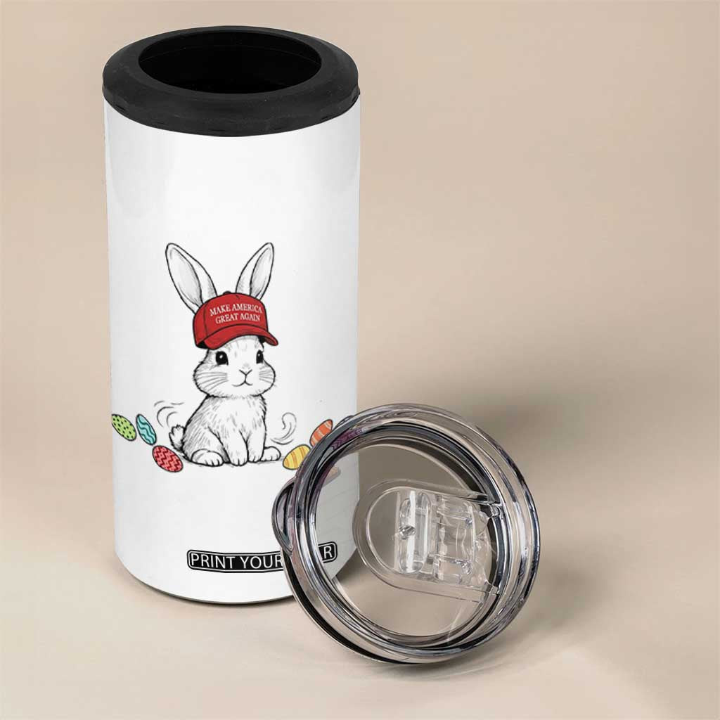 Funny Easter Bunny Wearing Hat American 4 in 1 Can Cooler Tumbler TS14 Print Your Wear
