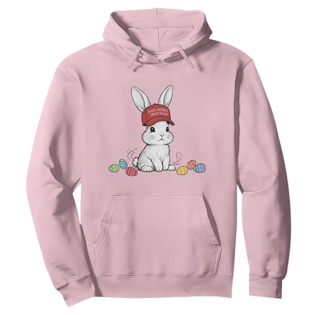 Funny Easter Bunny Wearing Hat American Hoodie TS14 Light Pink Print Your Wear