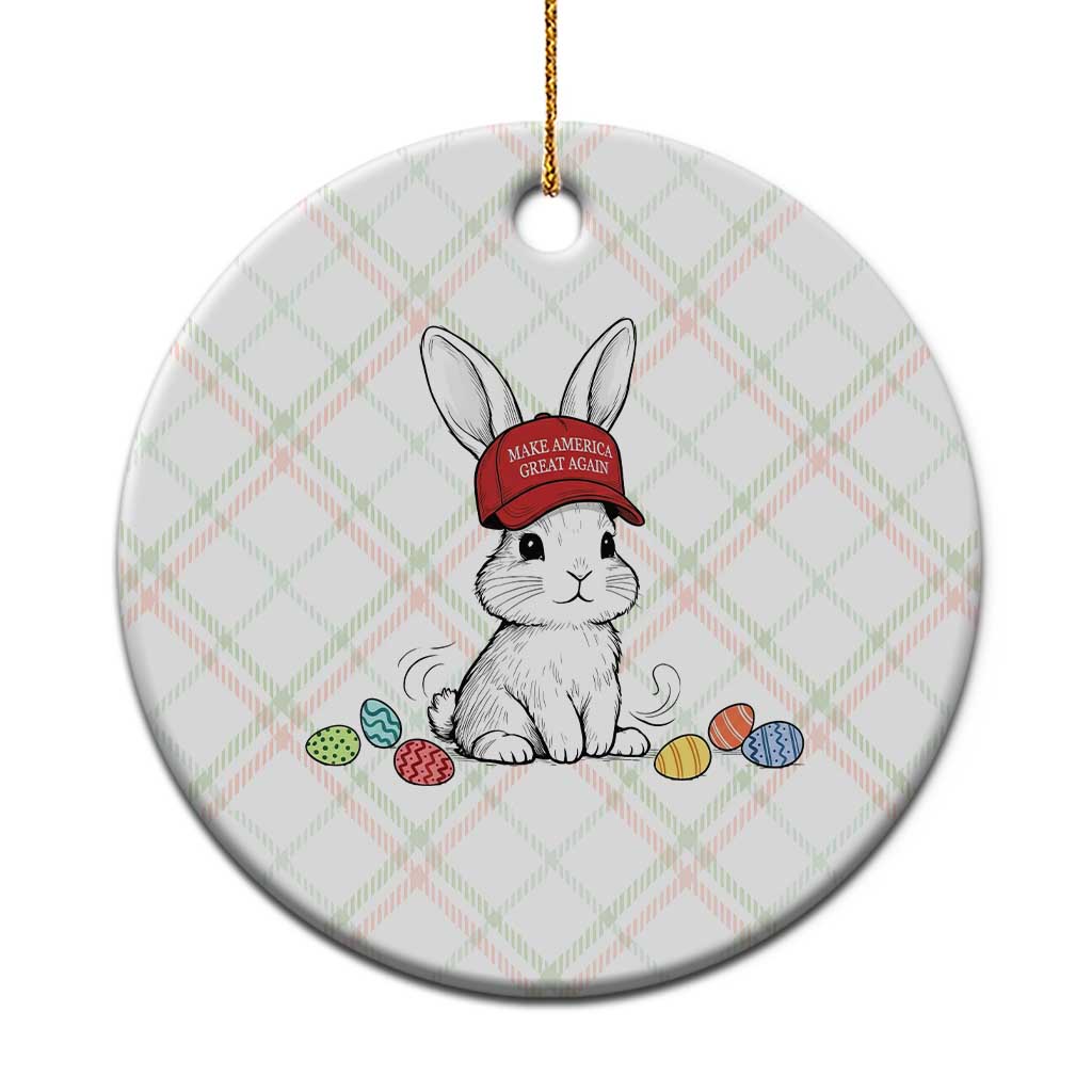 Funny Easter Bunny Wearing Hat American Ceramic Ornament TS14 1pc Christmas Plaid Print Your Wear