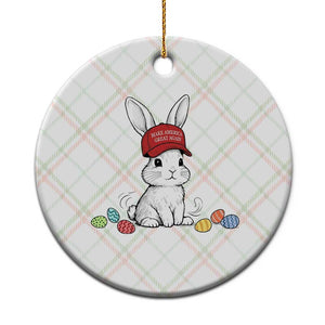 Funny Easter Bunny Wearing Hat American Ceramic Ornament TS14 1pc Christmas Plaid Print Your Wear