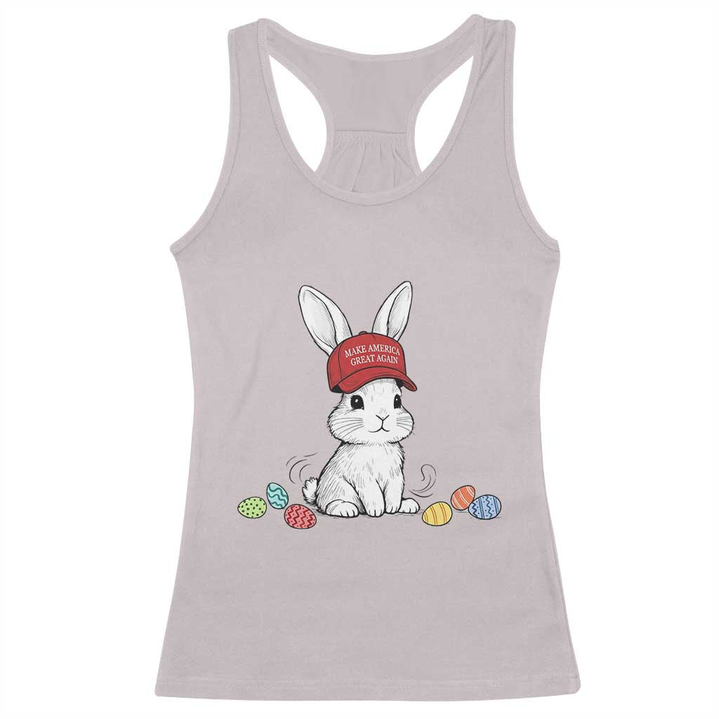 Funny Easter Bunny Wearing Hat American Racerback Tank Top TS14 Ice Gray Print Your Wear