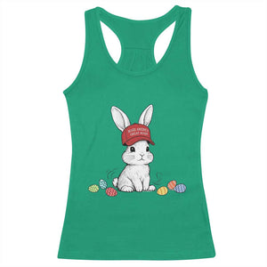 Funny Easter Bunny Wearing Hat American Racerback Tank Top TS14 Irish Green Print Your Wear