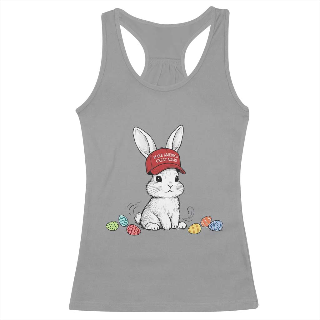 Funny Easter Bunny Wearing Hat American Racerback Tank Top TS14 Sport Gray Print Your Wear