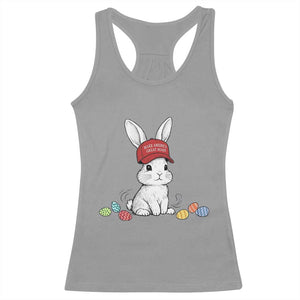 Funny Easter Bunny Wearing Hat American Racerback Tank Top TS14 Sport Gray Print Your Wear