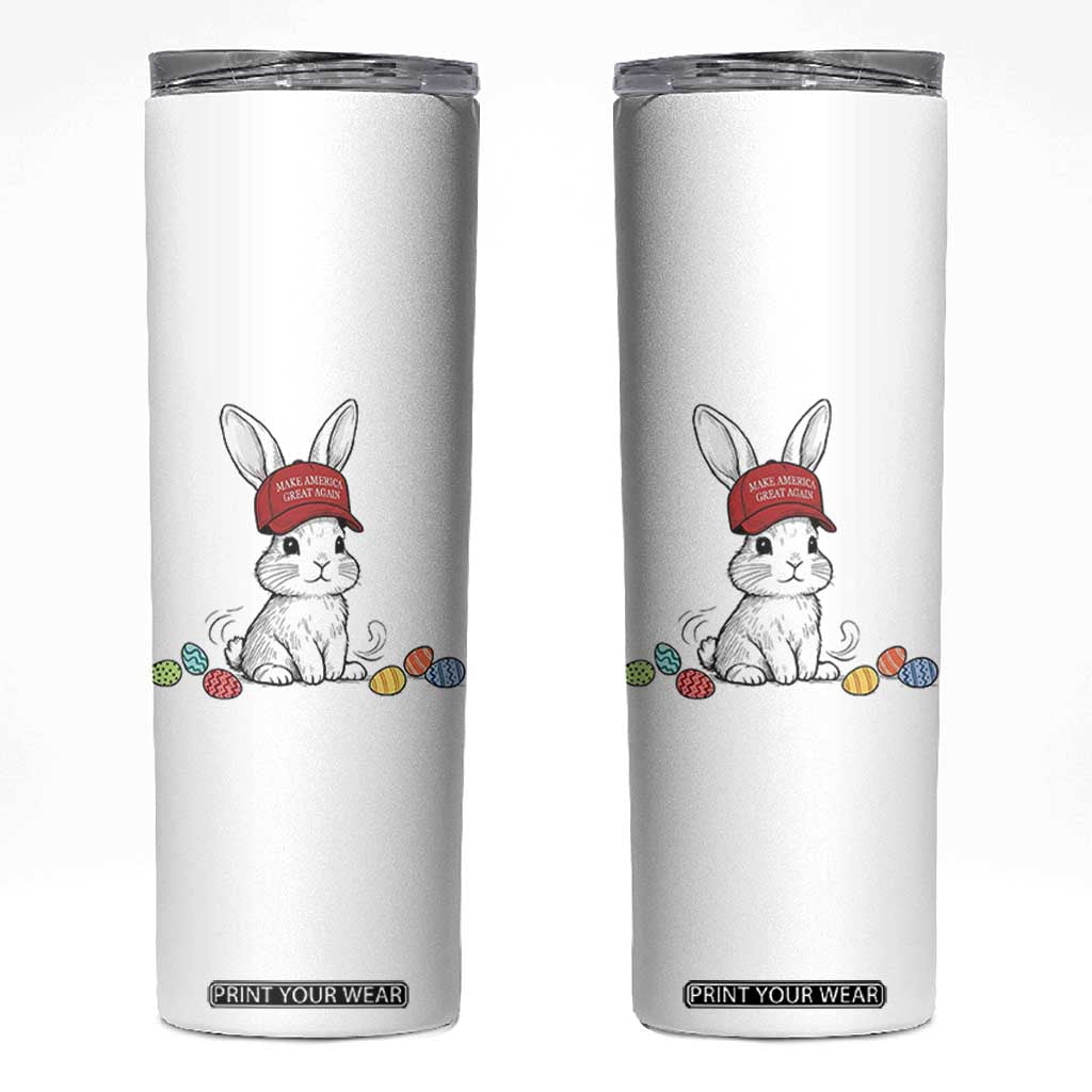 Funny Easter Bunny Wearing Hat American Skinny Tumbler TS14 White Print Your Wear