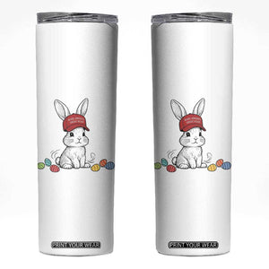 Funny Easter Bunny Wearing Hat American Skinny Tumbler TS14 White Print Your Wear