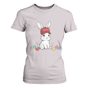 Funny Easter Bunny Wearing Hat American T Shirt For Women TS14 Ice Gray Print Your Wear
