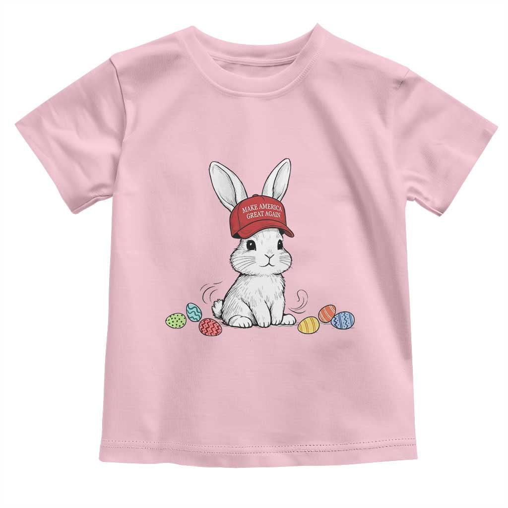 Funny Easter Bunny Wearing Hat American Toddler T Shirt TS14 Light Pink Print Your Wear