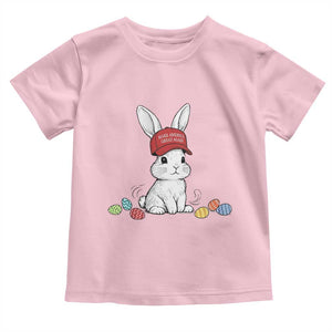 Funny Easter Bunny Wearing Hat American Toddler T Shirt TS14 Light Pink Print Your Wear