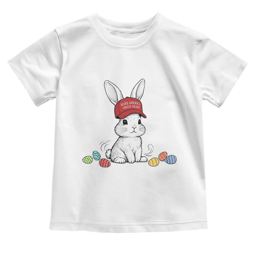 Funny Easter Bunny Wearing Hat American Toddler T Shirt TS14 White Print Your Wear