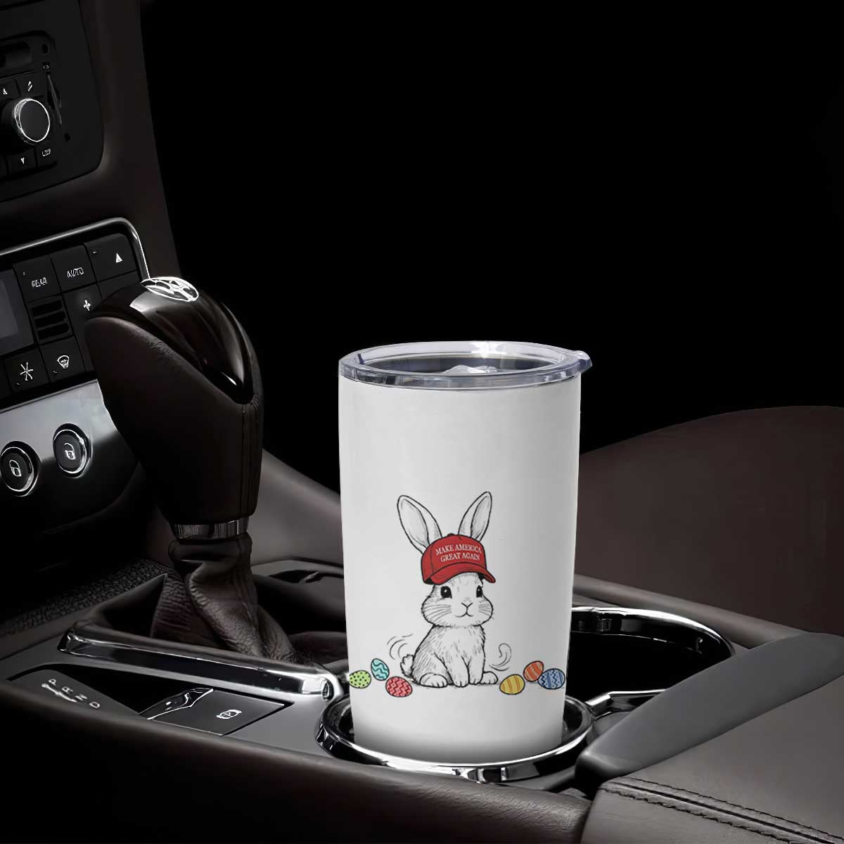 Funny Easter Bunny Wearing Hat American Tumbler Cup TS14 Print Your Wear