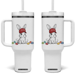 Funny Easter Bunny Wearing Hat American Tumbler With Handle TS14 One Size: 40 oz White Print Your Wear