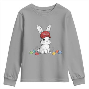 Funny Easter Bunny Wearing Hat American Youth Sweatshirt TS14 Sport Gray Print Your Wear