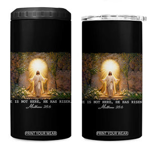 He Is Not Here He Has Risen 4 in 1 Can Cooler Tumbler Easter Christian Jesus TS14 One Size: 16 oz Black Print Your Wear