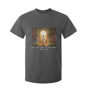 He Is Not Here He Has Risen T Shirt For Kid Easter Christian Jesus TS14 Dark Heather Print Your Wear