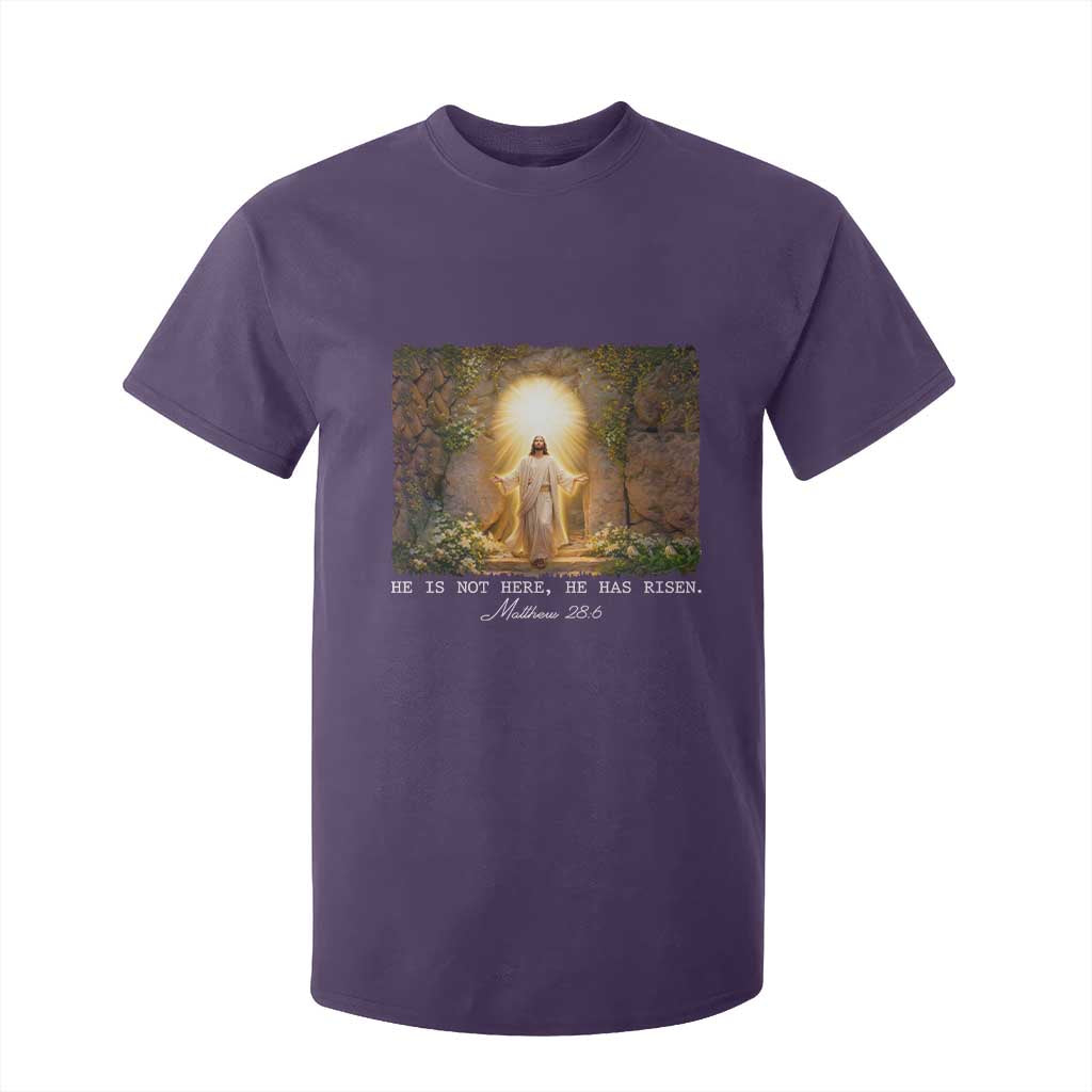 He Is Not Here He Has Risen T Shirt For Kid Easter Christian Jesus TS14 Purple Print Your Wear