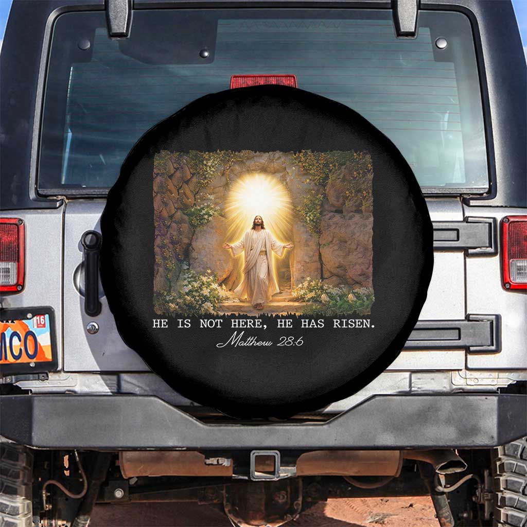 He Is Not Here He Has Risen Spare Tire Cover Easter Christian Jesus TS14 No hole Black Print Your Wear