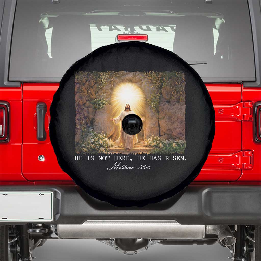 He Is Not Here He Has Risen Spare Tire Cover Easter Christian Jesus TS14 Black Print Your Wear