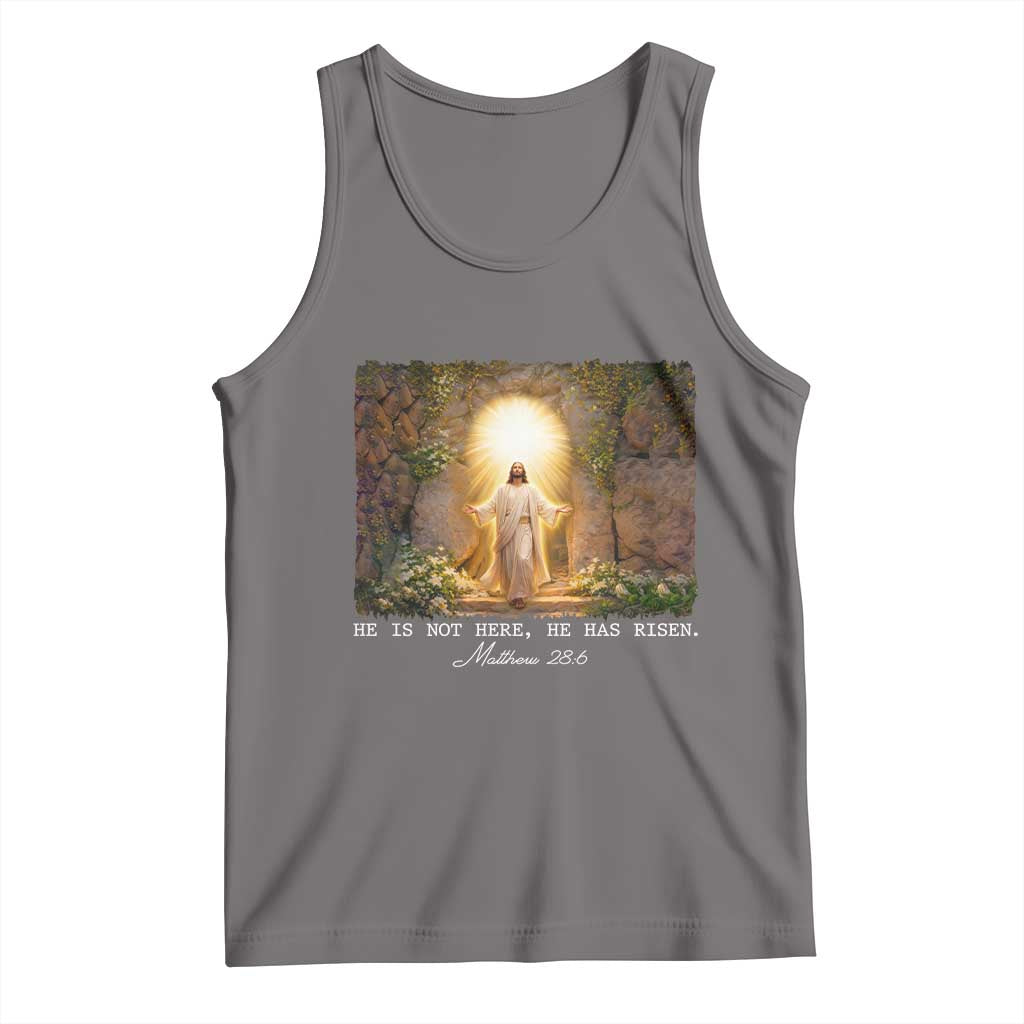 He Is Not Here He Has Risen Tank Top Easter Christian Jesus TS14 Deep Heather Print Your Wear