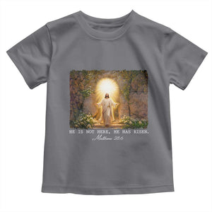 He Is Not Here He Has Risen Toddler T Shirt Easter Christian Jesus TS14 Charcoal Print Your Wear
