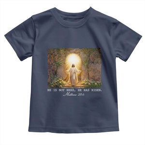 He Is Not Here He Has Risen Toddler T Shirt Easter Christian Jesus TS14 Navy Print Your Wear