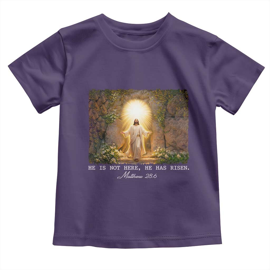 He Is Not Here He Has Risen Toddler T Shirt Easter Christian Jesus TS14 Purple Print Your Wear